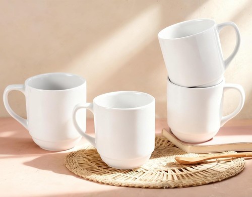 Kaffeebecher set 4er weiß - kaffeebecher,