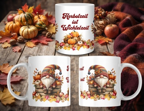 Keramiktasse 325ml herbst - keramiktasse,