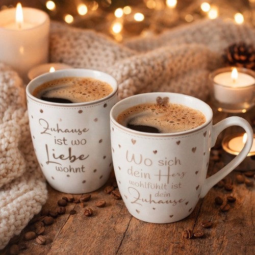 4er set kaffeetassen zuhause - 4er,